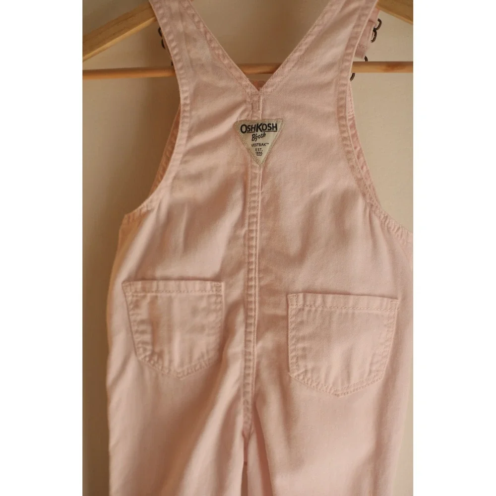 OshKosh Bgosh Kids Pink Denim Heart Pocket Vestbak Overalls Pants